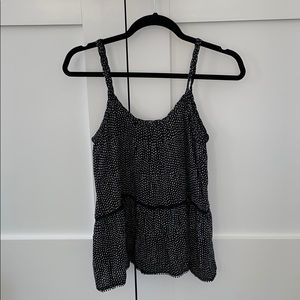 Patterned Flowy Tank with Braided Accent